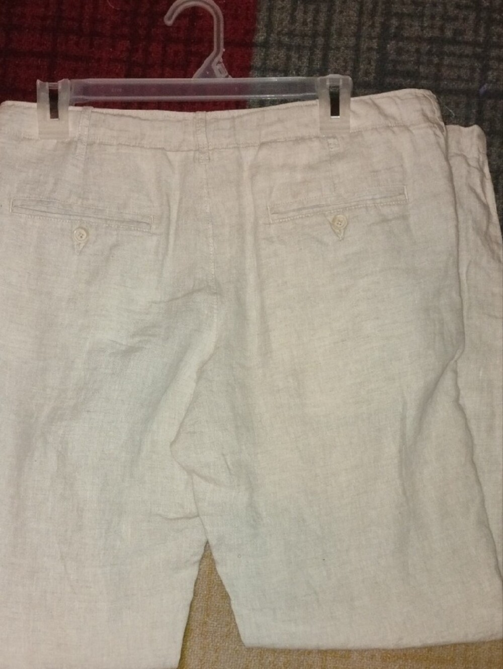 Men's Perry Ellis 100% Linen Casual Beige Pants - Picture 6 of 7